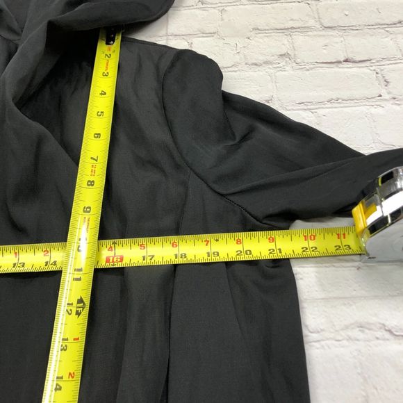 Mela Purdie Women Scarf Open Front Wrap Jacket Size 14 Large Black B199 -12 - Picture 3 of 13